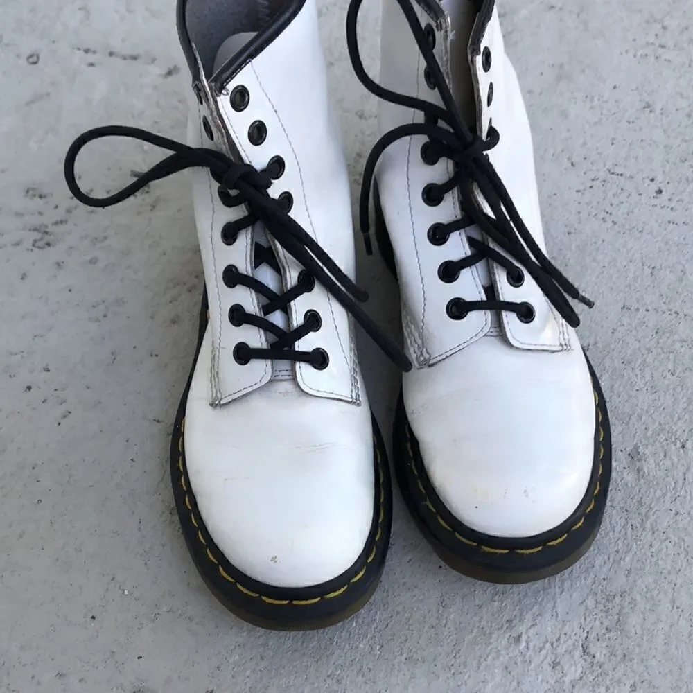 Dr  Martens  white boots